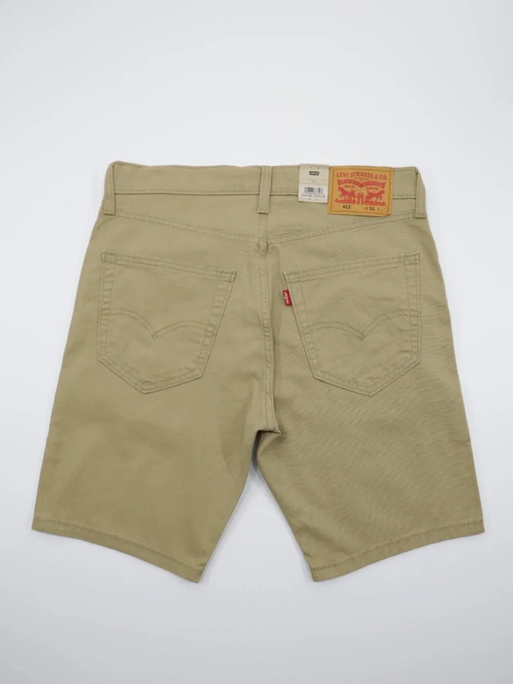 Levi's 412 Men's Comfortable Canvas Stretch‎ Slim Fit Shorts Beige Size 36X9